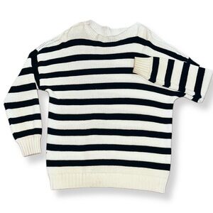 Black and White Stripe Oversized Sweater